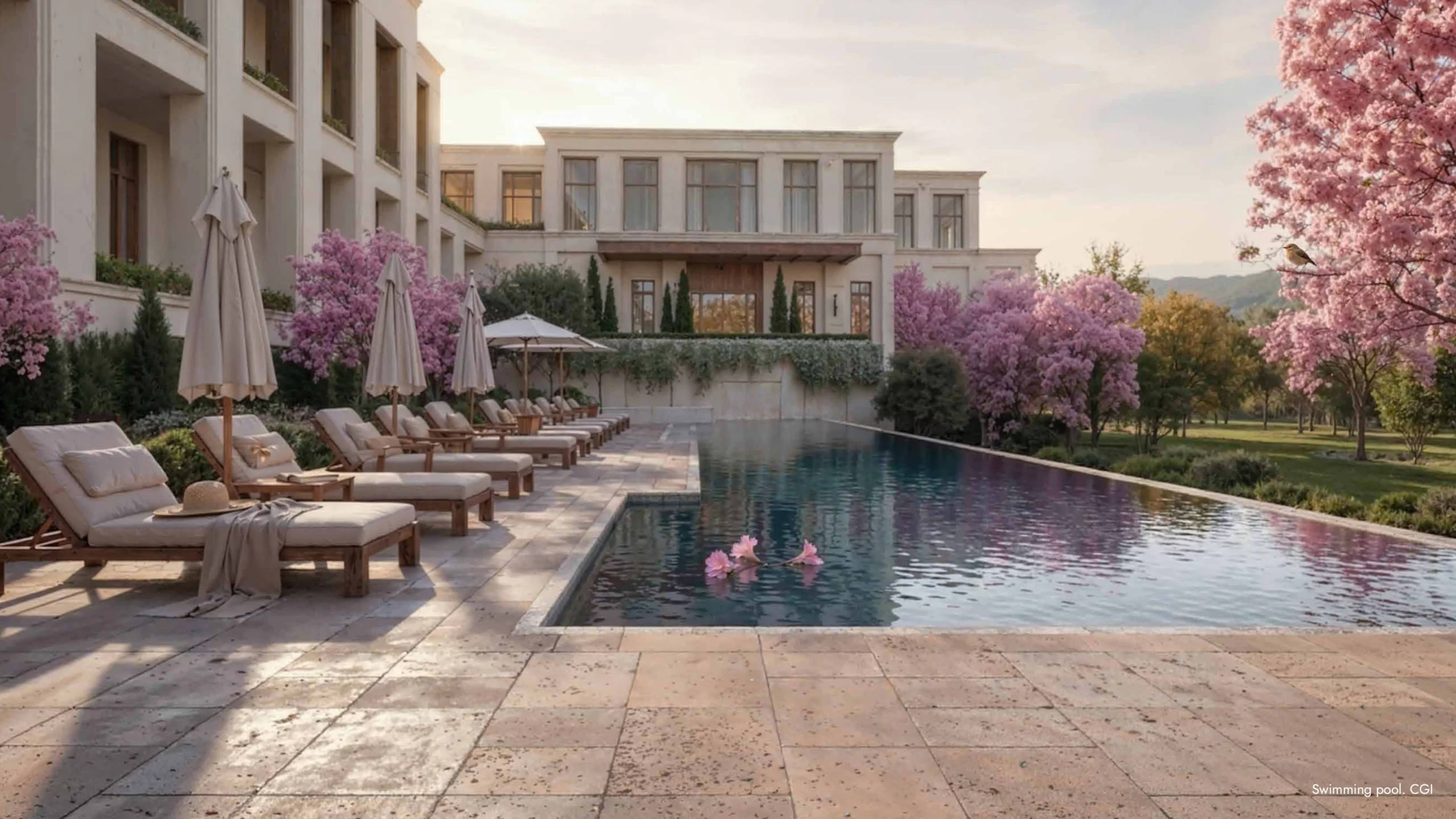 Resort-style swimming pool at Lodha Sadahalli